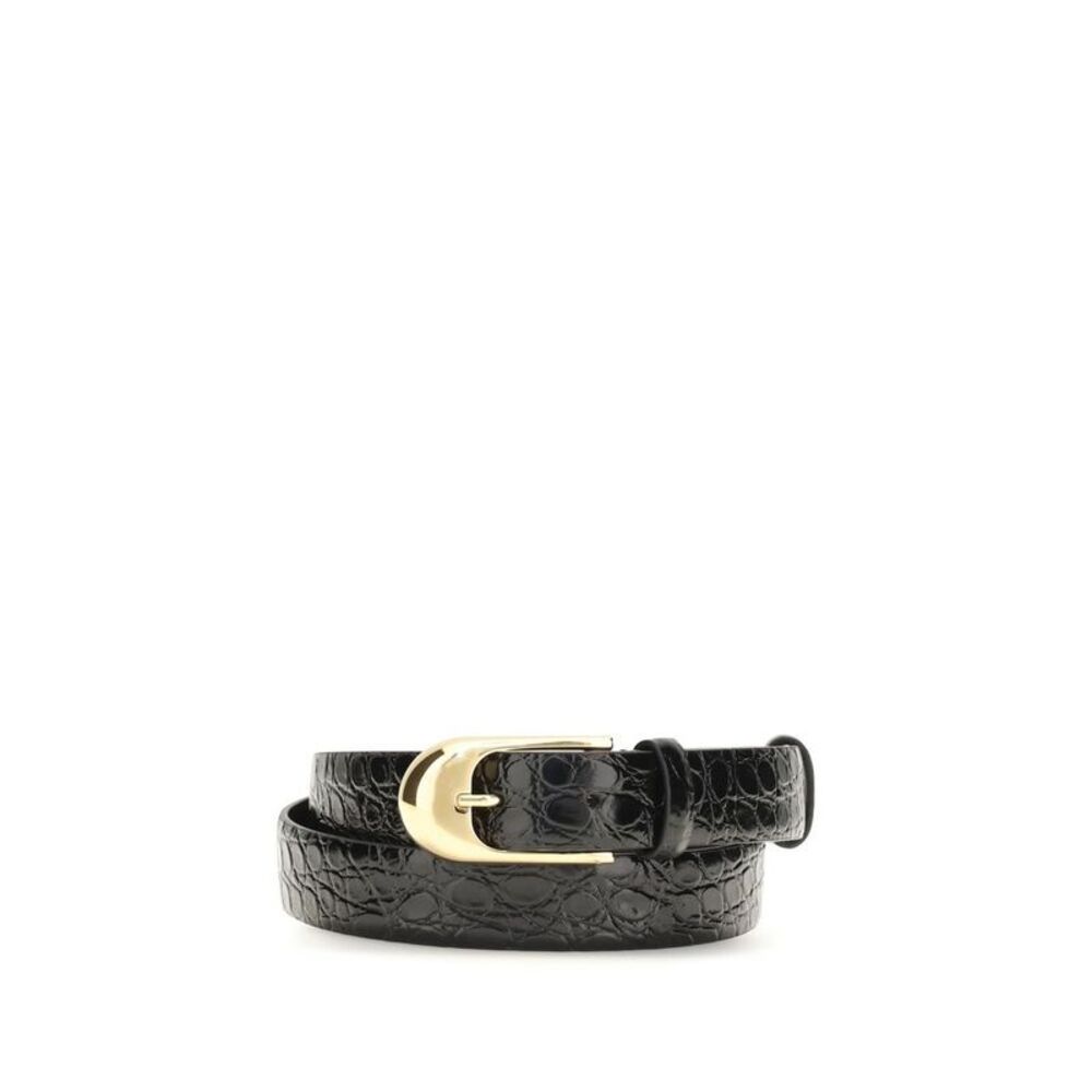 Khaite Black Calf Leather Bos Taurus Regular Women's Belt